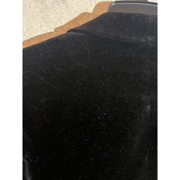 VTG Academia Prestige of Boston Velvet Blazer 2 Button Jacket Women's 10 Black - Picture 5 of 8